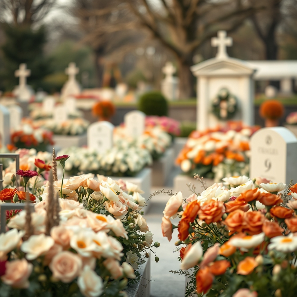 Bloemenmarkt bij begraafplaats in Blankenberge